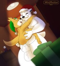 anthro balls bear beard bodily_fluids breasts canid canine christmas christmas_clothing christmas_headwear clothing digital_media_(artwork) duo dutch_angle erection facial_hair female female_penetrated fennec_fox fox genital_fluids genitals hair hat headgear headwear hi_res holidays male male/female male_penetrating male_penetrating_female mammal nipples nude overweight penetration penile penile_penetration penis penis_in_pussy polar_bear pussy santa_claus santa_hat sex short_stack size_difference tail true_fox ursine vaginal_penetration vaginal_penetration wolfbaloo