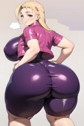 1girls ai_generated big_ass big_breasts big_butt blonde_hair blue_eyes breasts daidouji_(artist) daidoujipv female history's_strongest_disciple_kenichi long_hair looking_at_viewer looking_back miu_furinji shijou_saikyou_no_deshi_ken'ichi solo thick_thighs thighs