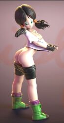 1girls 3d_model ass ass_cleavage ass_focus ass_up big_ass big_butt breasts_out butt_crack butt_focus dragon_ball erect_nipples error092 fat_ass fat_butt female female_only medium_breasts no_bra no_panties pants_down presenting_ass presenting_breasts presenting_hindquarters round_ass round_butt shirt_lift shirt_pull shorts shorts_down showing_ass showing_breasts solo tagme videl videl_(long_hair)