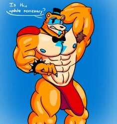 armpit_hair bear boner boner_in_underwear erection five_nights_at_freddy's five_nights_at_freddy's:_security_breach glamrock_freddy_(fnaf) huge_cock male male_only penis tagme text underwear woofyslush