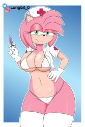 amy_rose gloves longbit_0 nurse sonic_(series) white_bikini