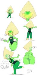 alien_girl ass ass_grab ass_slap big_ass blonde_hair bubble_butt cartoon_network chibi cum gem_(species) glasses green_body green_eyes green_skin looking_back peridot_(steven_universe) steven_universe text winking zex_cry