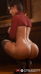 3d ada_wong asian asian_female ass ass_focus bottomless citrus2077 female female_focus female_only partially_nude resident_evil resident_evil_4 resident_evil_4_remake round_ass round_butt solo