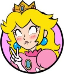 ahe_gao biting_lip blonde_hair blush blush_lines blushing clothed_female edit eyes_rolling_back mario_(series) nintendo pocketickler princess_peach super_mario_3d_world