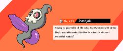 absurd_res ambiguous_gender balls bone dildo duskull genitals ghost hi_res mask nintendo not_furry penis pokémon_(species) pokemon pokemon_focus sarek_aran_desian sex_toy simple_background skull solo spirit text video_games