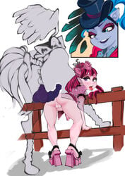 animal_genitalia_on_humanoid avea_trotter blue_hair centaur draculaura equid_taur futa_on_female futanari high_heels horsecock horsecock_on_humanoid kyrie_dango monster_high platform_heels tagme taur wings