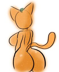 animal_crossing anthro big_ass cosmiccrunch cute feline looking_away nintendo orange_fur tail tangy_(animal_crossing)