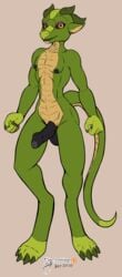 2020 absurd_res arashidrgn balls claws dragon genitals green_body hi_res horn male male_only nude penis scalie solo