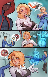 2boys 2girls barefoot blonde_hair blowjob cheating cheating_wife dark-skinned_male dark_skin eyebrow_piercing fantastic_four feet fellatio female gwen_stacy hiding huge_breasts human husband_and_wife interracial invisible_man invisible_sex invisible_woman light-skinned_female light-skinned_male light_skin male markydaysaid marvel mature mature_female mature_male miles_morales mr_fantastic nipples oral pussy reed_richards short_hair soles spider-gwen spider-man spider-man_(series) spread_toes stealth_sex sue_storm superhero superheroine swingers