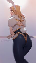 ass big_ass blonde_hair bunny_ears bunny_tail bunnysuit citemer huge_ass league_of_legends luxanna_crownguard wide_hips