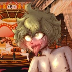 1boy ahe_gao big_bussy danganronpa danganronpa_v3 new_danganronpa_v3 rantaro_amami smooth_skin solo_male