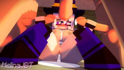 1girls 3boys 3d 4some big_breasts cum_in_pussy cum_inside cum_on_breasts female female_only foursome glasses handjob human melanie_thompson_(melinajbt) melinajbt mine-imator minecraft nude outdoors spread_legs tagme white_hair witch witch_hat