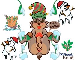 ass balls christmas cute facebook facebook_fox facebook_foxes facebook_stickers femboy fox hat josuerivas01 merry_christmas penis plant smile snow