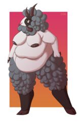 absurd_res anthro baiwooluu big_breasts bovid breasts caprine dubwool female fur goat hair hi_res huge_breasts mammal nintendo nipples obese obese_anthro obese_female overweight overweight_anthro overweight_female pokémon_(species) pokemon solo standing video_games whooperscooper wool_(fur)