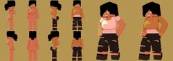 1girls 3d adult antonella_(melinajbt) bisexual bisexual_female black_hair blue_eyes breasts female female_only human knight looking_at_another looking_at_viewer melinajbt mine-imator minecraft model_sheet pants solo tagme