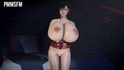 1girls 3d alternate_breast_size animated areolae black_hair bouncing_breasts breasts breasts_bigger_than_head breasts_out earrings enormous_breasts final_fantasy final_fantasy_vii fit fit_female gloves hyper hyper_breasts implants looking_at_viewer nude nude_female pmmsfm red_eyes smiling solo source_filmmaker swinging_breasts tifa_lockhart top_heavy video