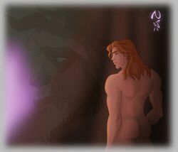 1boy beast beast_(disney) beauty_and_the_beast black_hair black_hair_bottom disney domination gay light_hair_on_dark_hair male male_only nippy13 nude prince_adam_(disney) red_hair red_hair_on_black_hair red_hair_top solo