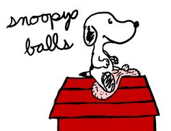 anthro big_balls canine dog dog_house furry hairy_balls male_only mammal peanuts saggy_balls small_penis snoopy tagme