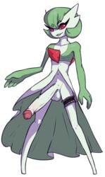 2020 accessory anthro balls big_penis bottomwear clothing gardevoir garter genitals girly hair male male_gardevoir male_only male_pokemon nintendo nude penis pokémon_(species) pokemon pokemon_(species) pokemon_rse queenkami red_eyes skirt solo solo_male video_games