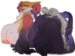 ahe_gao ambiguous_penetration animal_ears anonymous_male anthro anthro_on_human areolae ass bbw big_ass big_breasts big_nipples black-body black_body black_fur black_tail breasts chubby cleavage climbing_on_another delphox ears_down eyes_half_open face_markings facial_markings fat fox_girl fox_humanoid from-behind from_side furry furry_female furry_on_human generation_9_pokemon hands_on_ground head_up heavy_breasts huge_ass huge_breasts huge_thighs human_on_anthro human_on_furry humping hyper hyper_breasts inner_ear_fluff large-breasts large_ass large_nipples larger_female looking_pleasured mahoxy markings markings_(fur) mega_delphox mega_evolution mega_mahoxy motion_blur multicolored_body mutlicolored_fur nipples on_all_fours orange_body orange_fur overweight penetration pleasure_face pokemon pokemon_(species) pokemon_legends:_z-a puffy_areolae sagging_breasts sex sharp_teeth shiny_body shiny_fur shiny_skin side_view sideboob simple_background size_difference smaller_male sweat sweaty_body sweaty_breasts tail tail_around_body teeth thick_thighs thighs thrusting tongue_out utterangle white_background white_body wide_thighs yellow_body yellow_fur