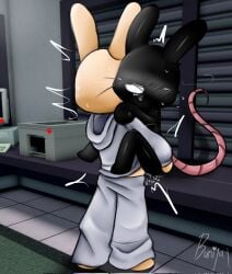 2boys 3d_background animal_hospital black_fur blush bunijay clothed clothed_sex cum cum_in_ass cum_inside drooling enjoying enjoying_sex gay gay_sex genital_fluids held_up holding hoodie hugging intern_(animal_hospital) narrowed_eyes open_mouth public rabbit rabbit_ears rat rat_ears ratthew_(animal_hosptial) roblox roblox_background roblox_game rodent screencap_background sex smaller_male submissive submissive_male sweat sweatdrop tagme_(artist)