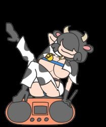 animated animated_gif aqua_hair ass boots bouncing bouncing_ass bouncing_breasts bovine breasts clothed collar cow cow_(mario) cow_ears cow_girl cow_horns cow_print cowbell cowgirl cowprint_bikini cowprint_thighhighs elbow_gloves female female_only gloves hair_over_eyes hand_behind_head high_heel_boots high_heels horns huge_breasts legs legs_up mario_(series) mario_kart mario_kart_world memoji minus8 moo_moo_(mario) moo_moo_meadows_cow pinup smile stereo thighhighs thighs thong underass underboob