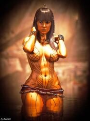 1girls 3d anck-su-namun breasts dark-skinned_female dark_skin egyptian egyptian_female female nikiart3d nipples solo the_mummy_(1999) the_mummy_(franchise)