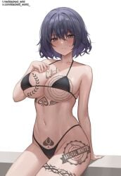 1girl ai_generated anime_style ass_focus bbc bbc_addict black_bra black_panties blacked blacked_queen blacked_wrld blue_eyes blush body_writing breeding breeding_cow curvy dark-skinned_male dramatic_lighting explicit grey_hair heavy_makeup highres huge_ass huge_breasts indoors interracial large_breasts light-skinned_female mind_break queen_of_spades short_hair sitting solo_focus spade_tattoo submissive_female tattooed_female text thick_bbc thick_thighs voluptuous wide_hips