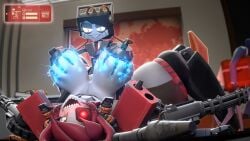 2fort 2fort_(team_fortress_2_map) 2girls 3d bigger_female blender breast electricity female katzehut red_hair robot_girl sapphyre_(diamond_nella) senthia sentry_(team_fortress_2) sentry_turret spy_(team_fortress_2) squeezing_breast team_fortress_2 tf2