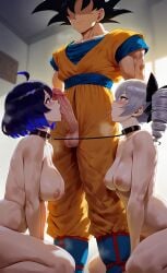 1boy 2girls 2girls1boy ai_assisted ai_generated black_hair blowjob blowjob_only blue_eyes blue_hair bronya_zaychik dragon_ball eyes eyeshadow faceless_male grey_eyes grey_hair hair hair_ornament honkai_(series) honkai_impact_3rd powerscaling seele_vollerei silver_eyes silver_hair son_goku sucking sucking_penis threesome