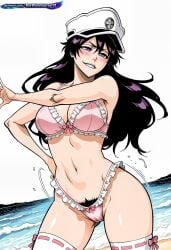 1girl 2d absurd_resolution absurdres adult ai ai-created ai_art ai_generated anime anime_coloring anime_screenshot bambietta_basterbine beach black_hair bleach bleach:_the_thousand-year_blood_war blush bushy_pubes cleavage clothing_pull clouds cowboy_shot curvy dancing day detailed_background digital_art dynamic_angle dynamic_pose exhibitionism exibitionism exited explicit female from_below full_body garter_straps glossy glossy_body glossy_skin gorgeous grey_eyes hair_between_eyes hairy hairy_pussy half-closed_eyes hat hentai hi_res high_contrast high_quality high_resolution highres hirsute huge_breasts in_heat large_breasts lingerie long_hair looking_at_viewer low_angle masturbation midriff narrow_waist navel nsfw ocean outdoors panty_pull patreon peaked_cap perfect_anatomy pervert_female plump presenting pubic_hair pulling_own_clothes purple_hair rating_explicit sand sea sexy sexy_body sexy_female sexy_pose shiny_skin sideboob sky smile smirk soft_shading solo solo_focus source_anime standing string_bikini string_panties teasing teasing_viewer thick_thighs tite_kubo_style underboob voluptuous voluptuous_body voluptuous_female water waves white_headwear wide_hips