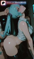 1boy 1girl 1girls 2026 ai_generated aqua_hair artist_name boobs bottomless breasts bust chest cock dick electroworld fucking grabbing_another's_hair hatsune_miku hetero hi_res high_quality high_resolution highres intercourse long_hair love_making necktie patreon patreon_username penetration penis sex sex_from_behind sexual_intercourse solo_focus stable_diffusion tits twintails very_long_hair vocaloid watermark