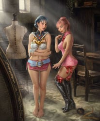 ambient_lighting amelodyj costume fire_emblem fire_emblem:_three_houses hilda_valentine_goneril marianne_von_edmund posing realistic