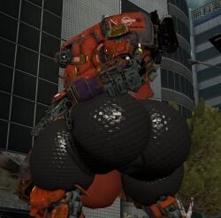 big_ass black_body blue_eyes da_ra_ra_ra donut_anus male male_only monarch_(titanfall) non_human presenting presenting_anus presenting_ass presenting_hindquarters red_body robot robot_humanoid solo solo_focus solo_male thong titanfall titanfall_2