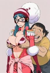 1boy 1female 1girl 1male ai_art ai_generated big_boobs big_breasts big_tits bikini_top bored bored_expression eye_mask eyemask female grabbing_another's_breast grabbing_breasts grabbing_breasts_from_behind grope grope_from_behind groped groped_from_behind groping groping_breasts groping_from_behind light-skinned_female male one_piece pervert pervert_male pointy_nose porche revealing_clothes revealing_outfit sexual_harassment tagme_(artist) touching_breasts ugly_bastard ugly_male