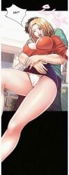 blonde_female grabbing_from_behind large_breasts manhwa panties pornwha