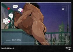 1boy 1boy1girl 1girls ass balls_deep dark-skinned_female dark-skinned_male dark_skin dreadlocks duo english_text filming green_hair hetero kimberly_jackson leg_lift leg_up melykeyb middle_eastern muscular muscular_male rashid sex street_fighter street_fighter_6 viewfinder
