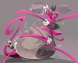 conjoined_twins huge_belly inflation overweight razzle_and_dazzle_(dandy's_world) scalie sibling_(lore) soft_vore twins_(lore) vore