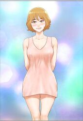 blush cute_face fair_skin female female_only short_hair small_breasts yellow_hair