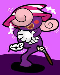 1girl belly belly_tickle belly_tickling feather_tickling feathers female paper_mario tickling tickling_belly vivian_(paper_mario)