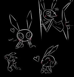 absurd_res anthro blush drinking duo fellatio female heart hi_res kneeling lagomorph leporid male male/female mammal mrdegradation oral penetration rabbit straight vaginal_penetration vib-ribbon vibri