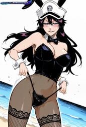 1girl 2d absurd_resolution absurdres adult ai ai-created ai_art ai_generated anime anime_coloring anime_screenshot bambietta_basterbine beach black_hair bleach bleach:_the_thousand-year_blood_war blush bushy_pubes cleavage clothing_pull clouds cowboy_shot curvy dancing day detailed_background digital_art dynamic_angle dynamic_pose exhibitionism exibitionism exited explicit female from_below full_body glossy glossy_body glossy_skin gorgeous grey_eyes hair_between_eyes hairy hairy_pussy half-closed_eyes hat hentai hi_res high_contrast high_quality high_resolution highres hirsute huge_breasts in_heat large_breasts lingerie long_hair looking_at_viewer low_angle masturbation midriff narrow_waist navel nsfw ocean outdoors panty_pull patreon peaked_cap perfect_anatomy pervert_female plump presenting pubic_hair pulling_own_clothes purple_hair rating_explicit sand sea sexy sexy_body sexy_female sexy_pose shiny_skin sideboob sky smile smirk soft_shading solo solo_focus source_anime standing string_bikini string_panties teasing teasing_viewer thick_thighs tite_kubo_style underboob voluptuous voluptuous_body voluptuous_female water waves white_headwear wide_hips