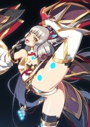 alten blade_(xenoblade) cat_ears cat_girl catgirl leotard lifting lifting_leg nia nia_(blade) nia_(xenoblade) thigh_highs thighs white_hair xenoblade_(series) xenoblade_chronicles_2