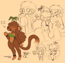 anthro character_sheet female furry monkey oc puppysnackz sketch