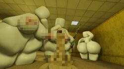 3d antochan areola areolae backrooms big_ass big_breasts censored censored_nipples censored_penis faceless faceless_male hide_and_seek massive_ass massive_breasts meccha_chameleon preview roblox robloxian shotgun size_difference