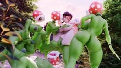 16:9 3d_(artwork) 4k absurd_res anthro anus big_butt blender_(artwork) blender_cycles_(artwork) breast_squish breasts butt digital_media_(artwork) dododragon56 elemental_creature felid feline female female/female flora_fauna forest from_behind_position full_nelson full_nelson_(legs_held) genitals group hi_res intersex kiss_on_lips kissing male male/female mammal mario_bros masturbation nintendo nipple_piercing nipples nude outside outside_sex piercing piranha_plant plant prehistoric_species saber-toothed_tiger sex squish thick_thighs tongue tongue_out toofer tree vulva widescreen
