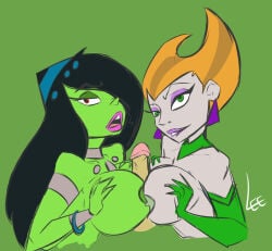 1boy 2girls big_breasts breasts danny_phantom desiree erection female ffm_threesome lee-g-88 male nickelodeon nipples paizuri penelope_spectra penis threesome