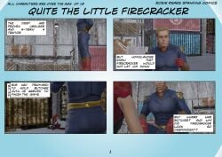 bare_bottom enf firecracker_(the_boys) homelander otk over_the_knee_spanking spanking superhero_costume superheroine the_boys the_boys_(comic)