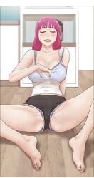 breasts female female_only manhwa original_character pink_hair pornwha tank_top