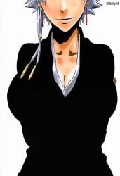 accurate_art_style ai_generated anime_coloring bleach curvy female female_only kotetsu_isane mature mature_female milf pinup solo solo_female solo_focus stickyai